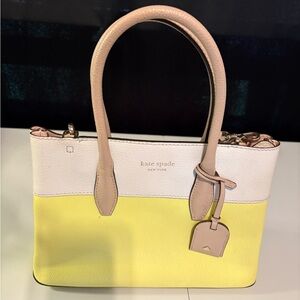 Kate Spade White and Yellow Satchel